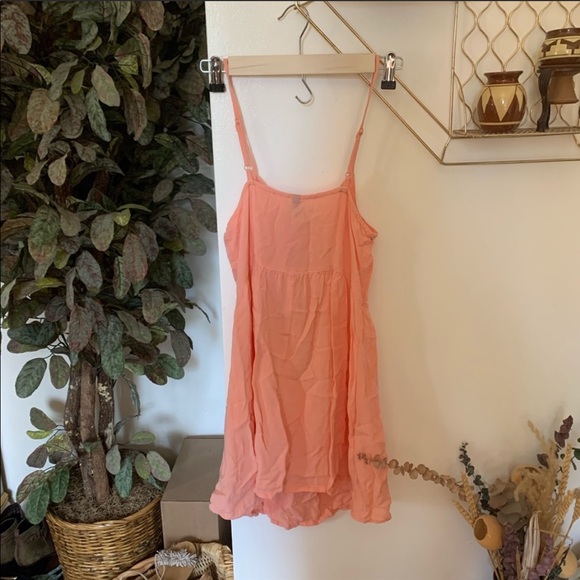 🔴 H&M Orange peach summer dress zipper Divided - Picture 4 of 5